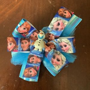 BOGO 🥳 Disney Frozen hair bow Olaf Elsa Anna blue barrette toddler preschool